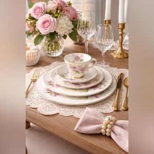 Royal Doulton England “Passion Flower” 5-Piece Place Setting – Signed – EUC